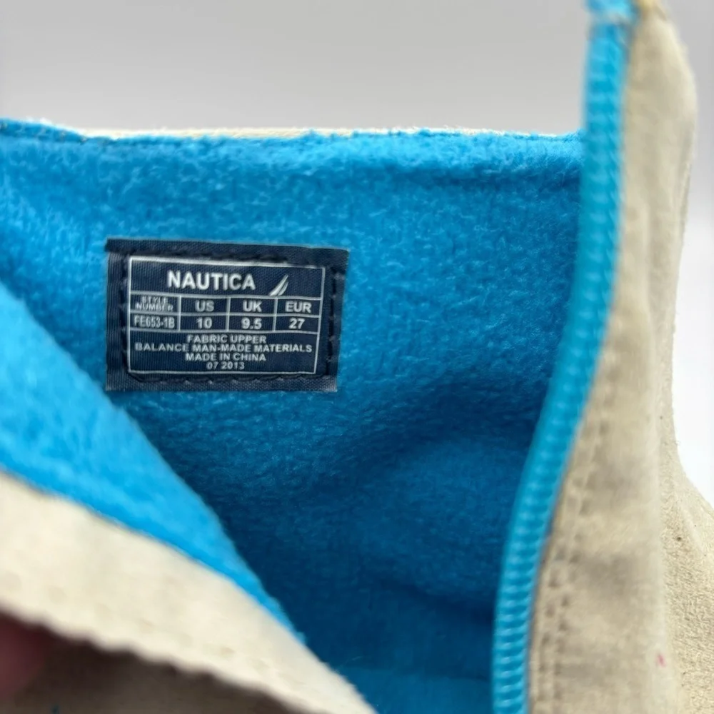 Nautica Kids Gray and Blue Fleece Lined Boots Size 10
